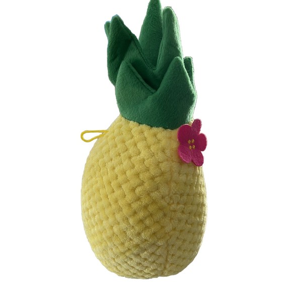 New 15'' Fiesta Pineapple Mai Tai Plush w/ Flower Girl Yellow Green Stuffed - Picture 5 of 6